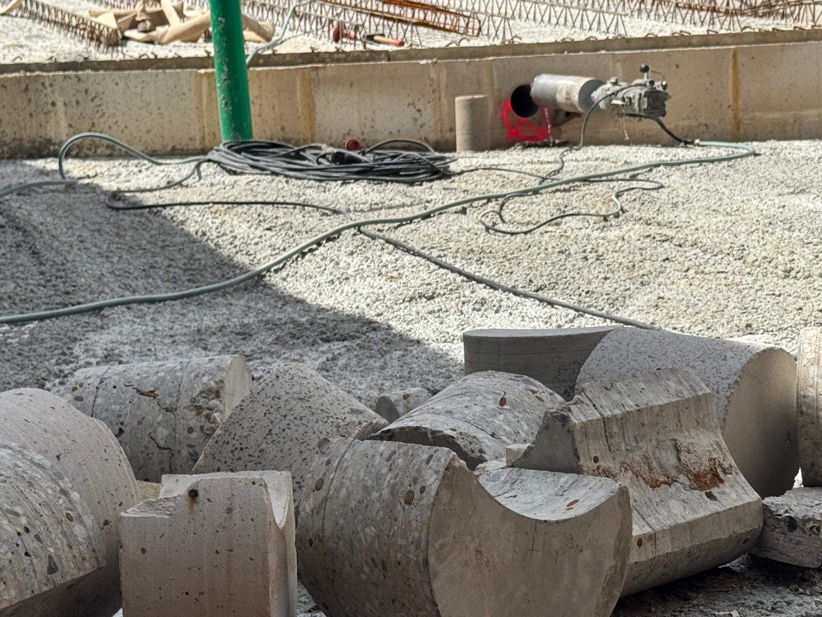 Kernbohrungen und Betonkerne auf Baustelle