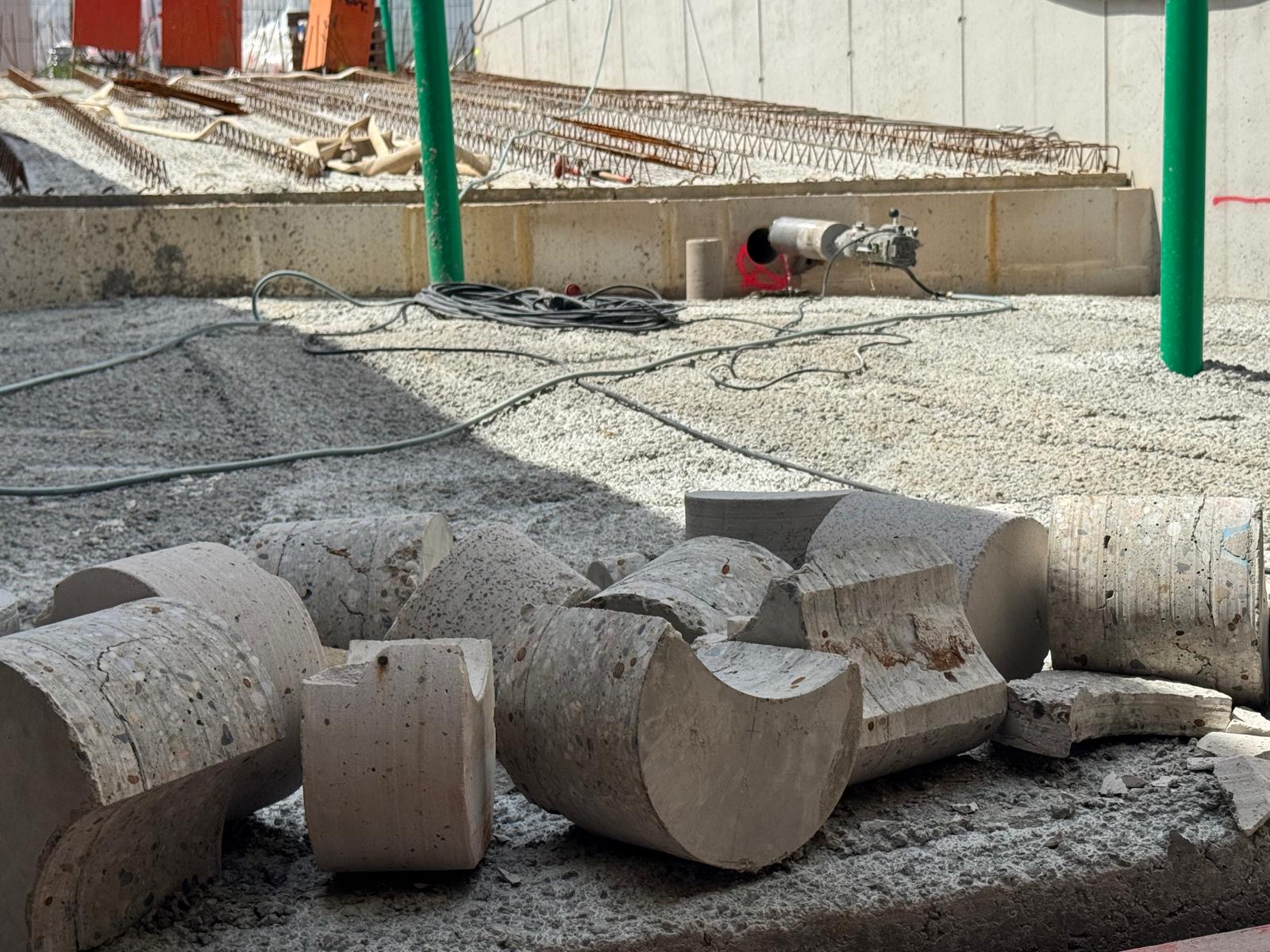 Betonkerne nach Kernbohrungen